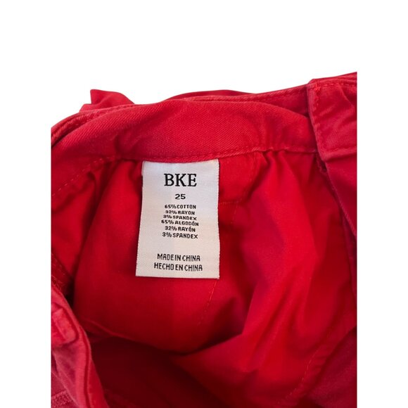BKE Red Chino Cotton-Blend Shorts Women's Size 25 Casual Fit Pre-Owned - Picture 3 of 5
